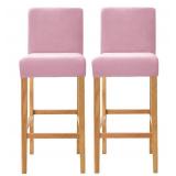 SONNACH Velvet Counter Stool Pub Chair Covers - Removable and Stretchable Slipcovers for a (2, Pink)