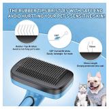 YOPETAYU Dog Brush for Shedding Long & Short Haired Dogs, Cat Self Cleaning Slicker Retractable Brush for Curly Straight Hair, Removes Loose Fur, Mats, Tangles from Animals & Pet