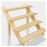 LUBANHAND 4 Steps Display Riser, Earring Display Stands, Showcase Cascading Merchandise Organizer Tray Vendor Display Supplies for Tabletop Shows Solid Woodâ¦