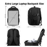 Lapsouno Travel Backpack, Large Carry on Backpack, 17 Inch Laptop Backpack, Big Backpack, Extra Sturdy TSA Friendly with USB Port College School Rucksack Bag Backpack Gifts for Him Men Women, Black