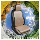 Auto Newer Car Seat Cover,Breathable Front Car Seat Cushion,Comfortable Car Seat Protector,Anti-Slip and Full Wrap Driver Car Seat Protector with Storage Pocket,Universal All Seasons(Beige,1PCS)