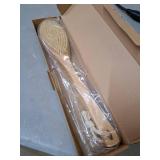 KOZIS Wooden Bath Brush | Maple Wood Handle | All Natural 100% Recyclable | Bath Body Exfoliating | Shower Back Cleaning Scrubber | Dry or Wet Skin (Beige)