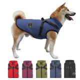 V.PET.B.R Dog Winter Coat,Warm Dog Jacket Paded Fleece Dog Vest with Built in Harness,Waterproof Windproof Reflective Cozy Adjustable Snow Pet Coat Clothes with Zipper for Small Medium Dogs