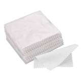 SEVENWELL 50pcs Jewelry Cleaning Cloth White Polishing Cloth for Sterling Silver Gold Platinum Small Polish Cloth 8x8cm