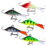 Sougayilang Ice Fishing Lures Winter Lifelike Fishing Baits Ice Jigging Lures Kit for Bass Walleye-Type4-5Pcs(2.04in/0.28oz)