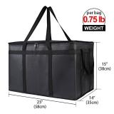 Bodaon Insulated Food Delivery Bag, XXXL Pizza Delivery Bags for Hot and Cold Food, Commercial, Large Capacity Reusable Warming Bag, Catering Cooler Bag for Doordash, Warmers for Parties (Black, 1Pk)