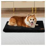 LIORCE Memory Foam Dog Crate Pad - Medium Dog Bed Mat for Crate with Removable Washable Cover and Waterproof Lining - Pet Bed Mat for Medium Size Dog - Designed for 30-inch Dog Crates, Black