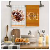 Artoid Mode Eucalyptus Leaves Hello Pumpkin Football Kitchen Towels Dish Towels, 18x26 Inch Fall Give Thanks Decoration Hand Towels Set of 4