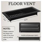 Floor Vents Floor Registers 4x10 inch, Heavy Duty Metal Heat Air Vent Covers 4 X 10 with Rust Proof Finish for Home Office Wall Floor Registers Grilles & Vents (12, Black, 4x10 Inches)