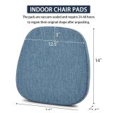 baibu 14x14 Inches Metal Chairs Cushions with Ties Set of 4, Non-Slip Metal Dining Chair Pads Kitchen Chair Cushions with Machine Washable Cover - 4 Cushions Only (Blue, 14x14x1.5in)