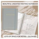 Beautiful Thick Meeting Notebook For Work - Perfect To Keep Track Of +200 Meetings - Stylish And Effective Office Planner Supplies for Women & Men to Organize All Your Agendas Or Business Projects