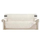 H.VERSAILTEX Reversible Sofa Slipcover Furniture Protector Water Resistant 2 Elastic Straps Sofa Cover Couch Covers Pets Kids Fit Sitting Width Up to 78 (Oversized Sofa 86 x 132, Ivory/Beige)