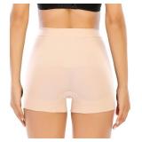 Womens Slip Shorts for Under Dress Seamless Shapewear Boyshorts Tummy Control Panties Shaping Shorts(#1 Beige(mid rise),Medium)