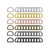 60 Pieces Metal D Rings D Shape Buckle Clips Multi Purpose Mixed Color D Rings for DIY Accessories (Assorted Color,3/4 Inches)