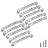 ESreake 10 Pack Large U Shape Diamond Crystal Glass Cabinet Pulls Knobs Handles,Modern Decorated Shiny Dresser Drawer Pulls Handles for Cupboard Wardrobe Dresser (5" Hole Centers, 10 Pack)