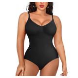 Irisnaya Women Slimming Bodysuits Shapewear Tops Tummy Control Body Shaper Spaghetti Strap Camisole Leotards Bodycon Jumpsuit (X-Large/XX-Large, Black)