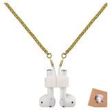 Guran Earphone Carrying Strap Magnetic Strong Wireless Bluetooth Cord Anti-Lost Sports Necklace Chain String Holder- Accessories for Airpods Pro Generation 3 2 1 (Gold)