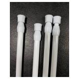 4 Pcs Tension Rod, Goowin Tension Curtain Rod, No Drilling Spring Rod Short Tension Rod, Rustproof Small Tension Rod, Mini Thin Tension Rods for Closet, Cabinets, Cupboard, Kitchen (White, 16-28 inch)