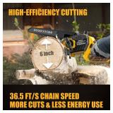 Takuoo 2-in-1 Cordless Pole Saw & Mini Chainsaw, Electric Brushless Pole Chainsaw with 2Pcs 21V 4.0Ah Batteries, 6 Inch Cutting 15.8ft Max Reach Multi-Angle Power Pole Saw for Tree Trimming - Retail: 