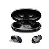 NVAHVA True Wireless Earbuds, Sleep Headphones with Invisible Mic for iOS Android Phone, Hands-Free Earphones, Mini Headset, Light Earpiece, Small Bluetooth Ear Buds for Commute Sports (Black)