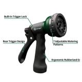 AUTOMAN-Garden-Hose-Nozzle,ABS Water Spray Nozzle with Heavy Duty 7 Adjustable Watering Patterns,Slip Resistant for Plants,Lawn,Washing Cars,Cleaning,Showering Pets & Outdoor Fun.