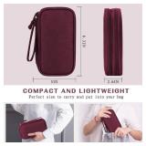 FYY Electronic Organizer, Travel Cable Organizer Bag Pouch Electronic Accessories Carry Case Portable Waterproof Double Layers Storage Bag for Cable, Charger, Phone, Earphone, Medium Size- Wine Red