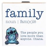 Disney Ohana Family Definition Lilo and Stitch Wood Wall Decor - Cute Stitch Box Sign for Home Decorating - Great Gift Idea