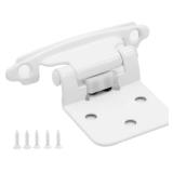 Cabinet White Hinges Overlay, 50 Pack (25 Pairs) Self Closing Flush Face Mount Cabinet Hinge Hardware for Cabinet Doors