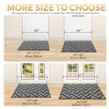 hicorfe Indoor Doormat,Front Back Door Mat Rubber Backing Non Slip Door Mats,24"x35" Absorbent Resist Dirt Entryway Doormat Inside Floor Mats for Entrance Washable Low-Profile(Grey)