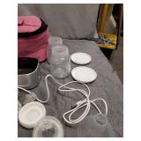 IKARE Hospital Grade Double Electric Breast Pumps Free-Style, 6 Modes & 150 Levels & 3 Size Flanges, Touchscreen LED Display, Pain Free Portable Breast Pump for Travel & Home, Super Quiet (Silver) Tub