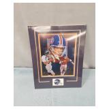 John Elway Metallic Unframed Hologram Large 14 X 11 Matted Picture, NFL Denver Broncos #7 Vintage Football Memorabilia Signed Action Print