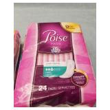 (2)Poise Postpartum Incontinence Bladder Control Pads for Women - Light Absorbency - Long Length - 24ct