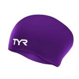 TYR Long Hair Wrinkle Free Silicone Adult Fit Cap In Purple Sealed