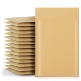 Fuxury Kraft Bubble Mailer 4x8 Inch 50 Pack?Strong Adhesion Padded Envelopes,Self Seal Bubble Envelopes, Waterproof Cushioned Bubble Mailers Packaging for Small Business?Bulk #000 Brown