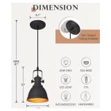 Audickic Pendant Lights, Minimalist Pendant Lighting for Kitchen Island, Hanging Light Fixtures with Black Metal, 3 Pack, AD 2151 1P3