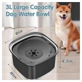 UPSKY 3L Dog Water Bowl 101oz Stainless Steel Dog Bowl No Spill Large Capacity Dog Food Water Bowl Slow Water Feeder, Spill Proof Pet Water Dispenser Vehicle Carried Travel Water Bowl