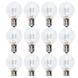 BlueStars Premium G30 E12 20W Bulbs for Middle Size Scentsy Warmers, Dimmable G30 Globe E12 Candelabra Base Clear Light Bulbs for Candle Wax Warmer   Pack of 12