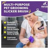 Hertzko Self Cleaning Dog & Cat Slicker Brush for Pets with Long Or Short Hair, Dog Brush for Shedding Short Hair, Cat & Dog Grooming Brush, Cat Comb, Dog Comb, Deshedding Dog Brush   Purple