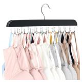 Resovo Bra Hanger for Closet, Tank Top Hanger 20 Hooks Capacity Foldable Wood Space Saving Hanger Closet Organizers and Storage for Dorm & Apartment for Tank Top, Bra, Scarf etc.