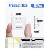 Hooks for Outdoor String Lights Clips 25 Pack Square Clear Large Heavy Duty Light Hook Waterproof Adhesive Strips   Outside Hanging Rope Light Cable Cord Holders Organizer