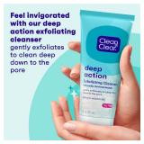 Clean & Clear Deep Action Exfoliating Cleanser with Pro-Vitamin B5, Gentle Exfoliating Daily Face Scrub Cleans Deep Down to the Pore for Soft, Smooth, Hydrated Skin, Oil Free Face Wash, 7 FL OZ