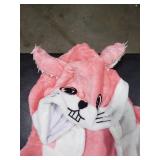 ABASACO Flying Squirrel Onesie Kids Plush Animal Costume One Piece Pajamas Girls Teen Halloween Cosplay Sleepwear Pink 6-7 Years