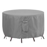 Set of 3 OutdoorLines Outdoor Waterproof Patio Table Furniture Set Covers - Round Couch Sectional Cover Outside Weatherproof Patio Furniture Covering for Deck Lawn and Backyard 62in DIA x 28in H Grey