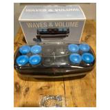 Conair Professional Jumbo and Super-Jumbo Ceramic Hot Hair Rollers 12 Piece Set Blue CHV14XR