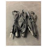 3 pack 3.5mm Stereo Male to Female Extension Cable 2 feet