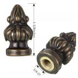 4 Pack Lamp Finial Cap Knob Antique Brass Lamp Finial Thread 1-3/8 inch High Retro Finial Decorations