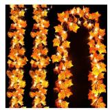 Luditek 3-Pack Fall Decor Lighted Fall Garland, Total 24.6ft 60 LED Thanksgiving Decor Halloween String Lights, Fall Decorations for Home Holiday Autumn Garland Indoor Friendsgiving Gift