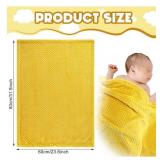 Frienda 4 Pcs Baby Fuzzy Blanket Fluffy Baby Blanket for Boys Girls Soft Warm Baby Receiving Blankets Nursery Bed Blanket Toddler Infant Newborn Receiving Blanket, 32 x 24 Inch (Yellow Color)