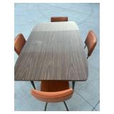 MCM dining table with leaf and chairs