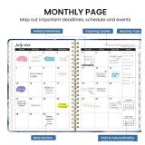 Planner 2024-2025, Academic Year Monthly and Weekly Calender Planner 6.3" x 8.5" - 12 Months (Jul 2024 - Jun 2025), Hardcover Spiral Bound School Teacher Student Planner with monthly Tabs, Inner Pocke